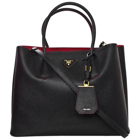 prada red and black bag|prada leather bag women black.